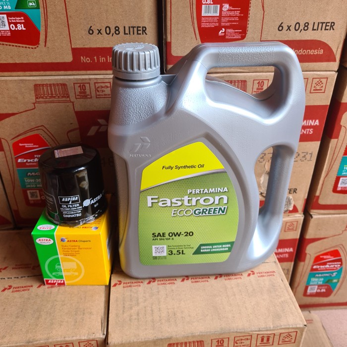 PAKET GANTI OLI FILTER AYLA,SIGRA FASTRON ECO GREEN SAE 0W-20 3,5 L