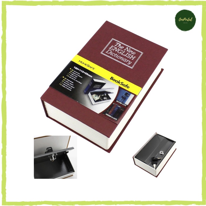Brankas Safety Box Besi Tempat Penyimpanan Uang Perhiasan Bentuk Buku