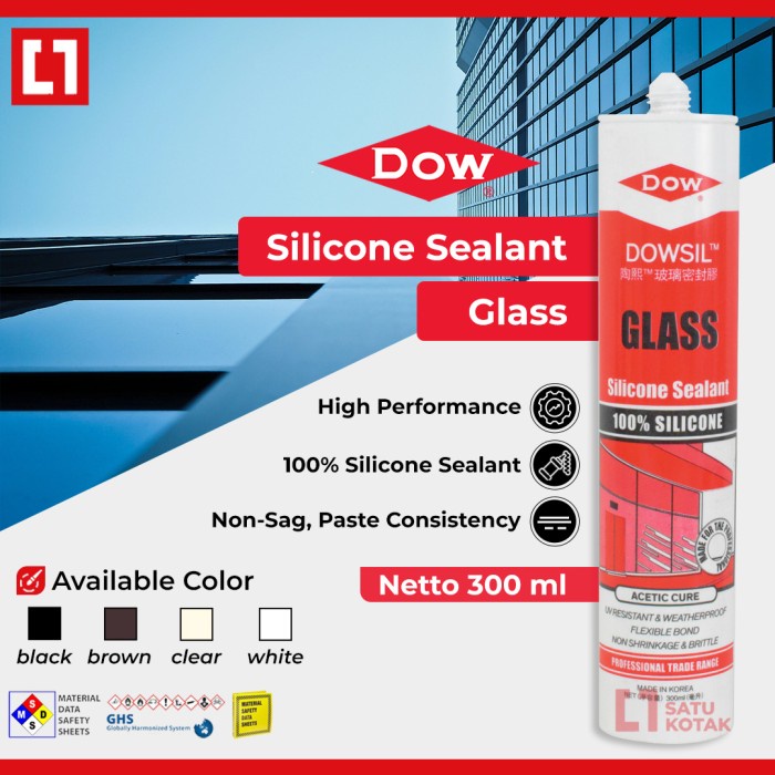 DOWSIL Glass Silicone Sealant Lem Kaca Aquarium Silikon Acetoxy Asam