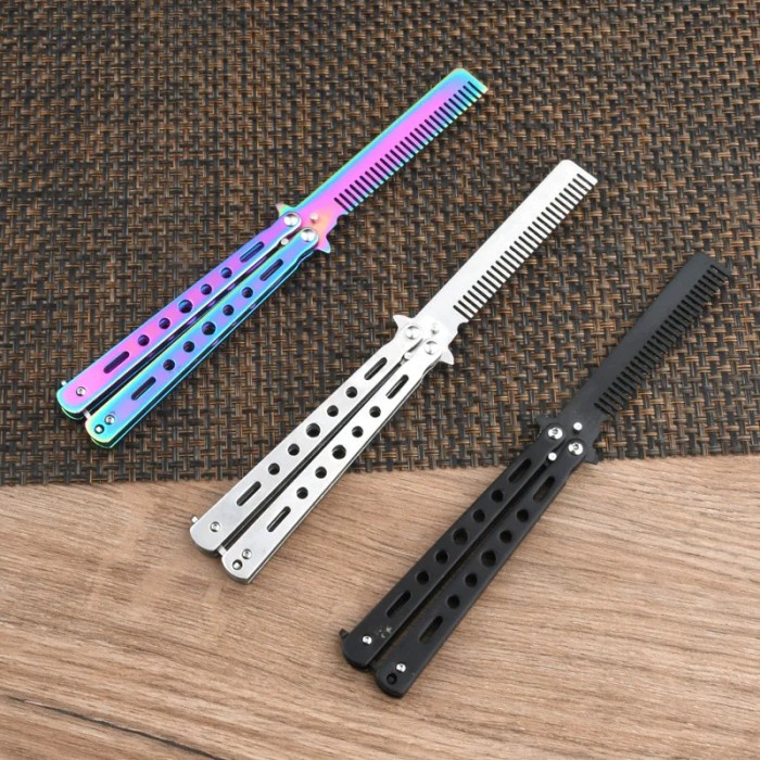 Eiger Aoki - Pisau Tumpul Training Butterfly Balisong Tumpul Latihan Pisau Sisir