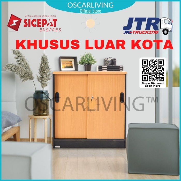 

Lunar Lemari Rak Pendek Pintu Sliding Lrp 705 Beech Rak Buku/Arsip
