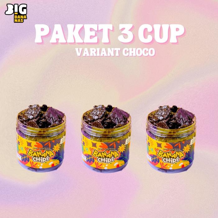 

terbaru !!! 3 cup keripik pisang coklat 750gr by: bigbananass ready