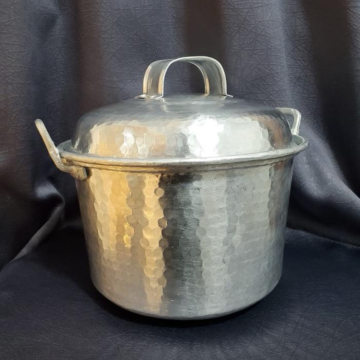 

terbaru !!! panci air aluminium murni manual 24cm - untuk memasak nasi uduk, sayur dan air ready