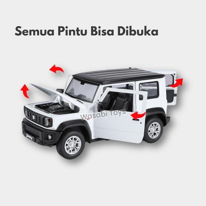 terbaru  miniatur diecast 1:24 suzuki jimny official licensed katana (alas, klakson, suspensi,