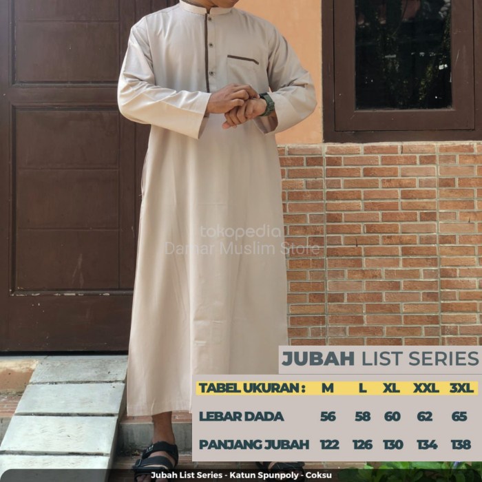 Baju Gamis Pria Jubah Laki Dewasa Zain Lengan Panjang Al Haramain