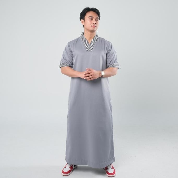 Jubah Pria Gamis slimfit Pria Lengan Pendek Jubba jubah pria muslim lengan pendek busana muslim pria