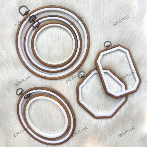 

Embroidery Hoop Frame Imitate Wood Stretch Cross Stitch Tool Sulam