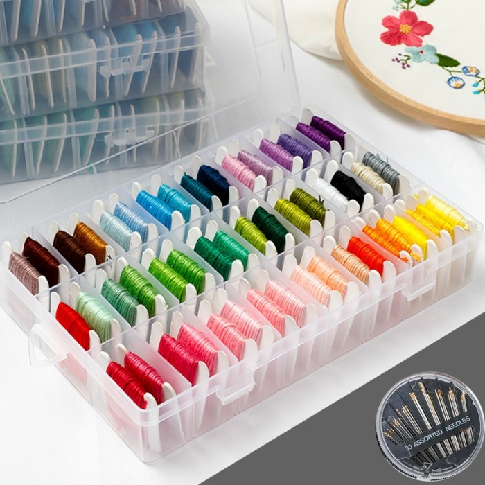 

Paket Benang Sulam 50 & 100 Warna + Box Embroidery Kit Beginner