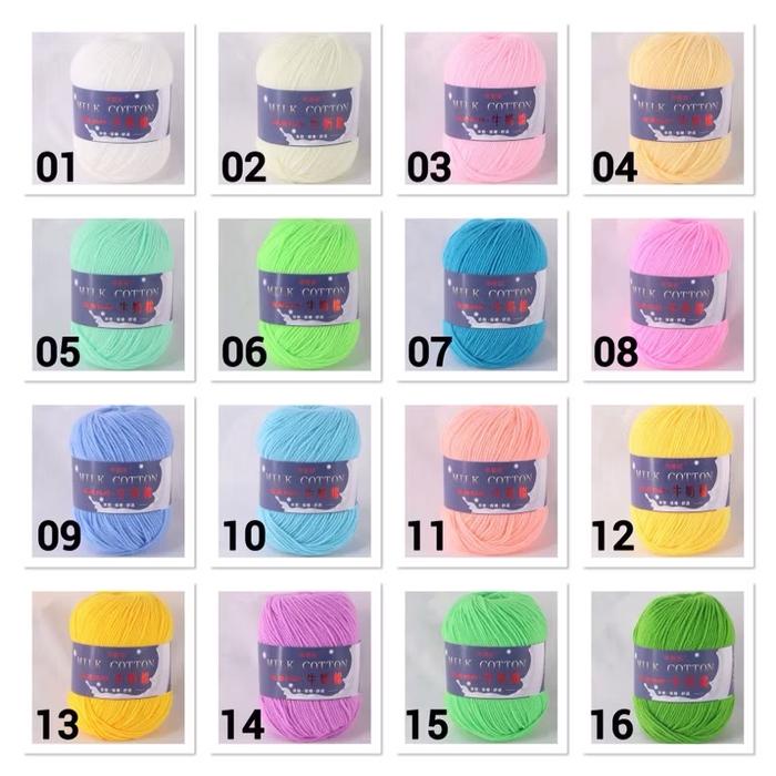 

1-54 BENANG RAJUT KATUN SUSU 3 PLY / MILK COTTON YARN 3 PLY