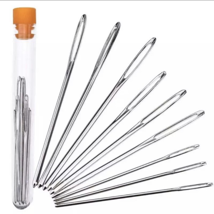 

9pcs Jarum Karung Anyaman Mata Besar Sulam Pita Embroidery Needle