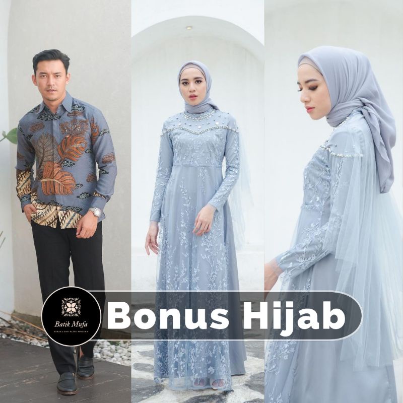 (ADA JUMBO) NAMIRA DRESS COUPLE KEMEJA BATIK DRESS TERBARU DRESS LEBARAN BAJU PESTA