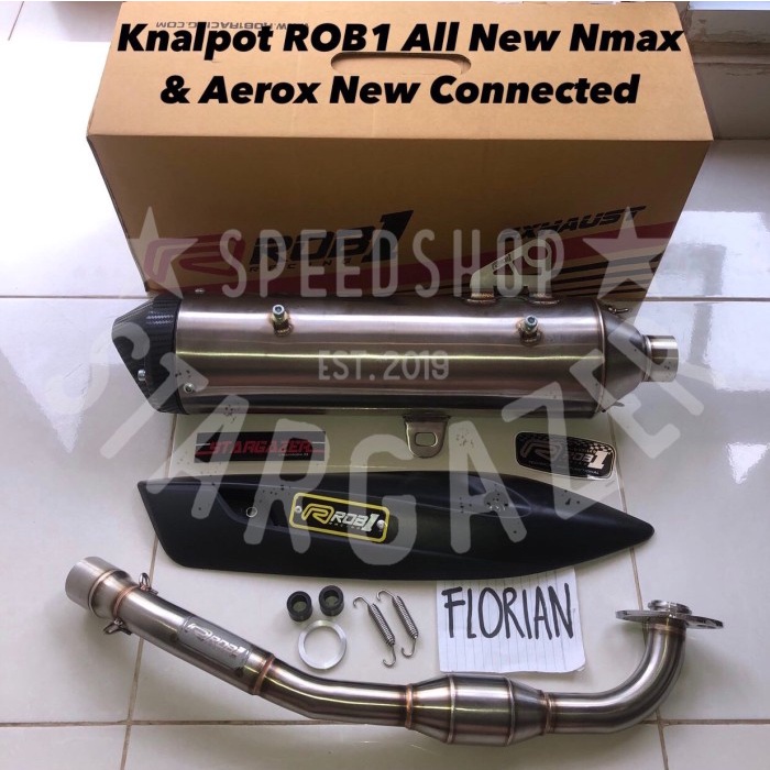Knalpot ROB1 all New Nmax Aerox Connected Standart Racing Stainless
