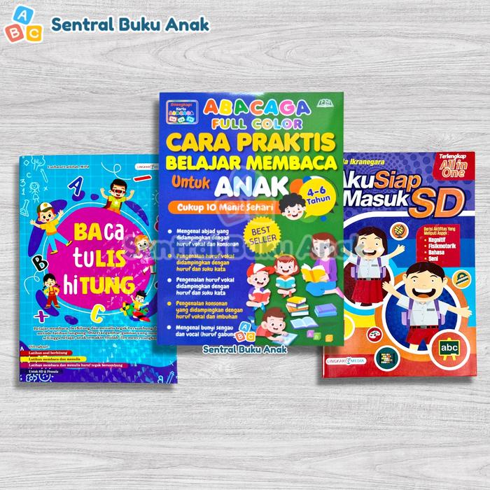 

SALE !!! [PAKET ISI 3 BUKU] BUKU ABACAGA BALISTUNG PERSIAPAN MASUK SD FULL COLOR READYY