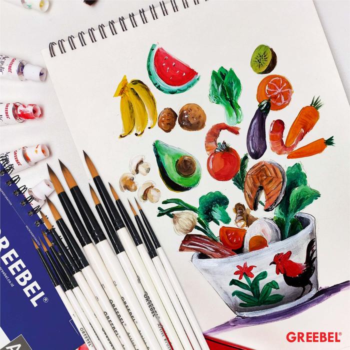 

GREEBEL Kuas Lukis Brush Paint Set / Kuas Melukis (2412R) DiskonJual MurahHarga DiskonObral