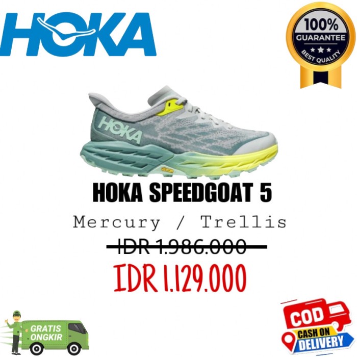 Sepatu Hoka One One Speedgoat 5 Women'S Mercury / Trellis -37