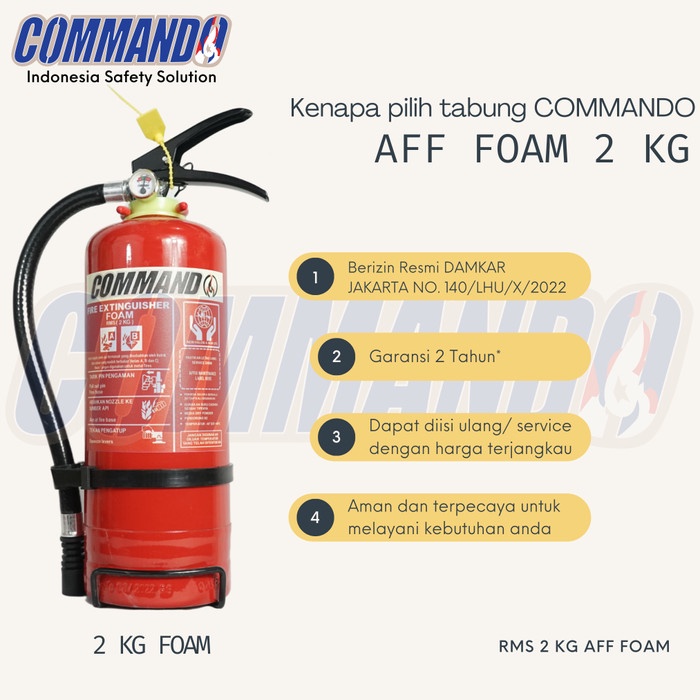 Sale Terbatas Apar Foam 2 Kg Commando / Aff Foam 2 L / Komplit Set + Free Braket