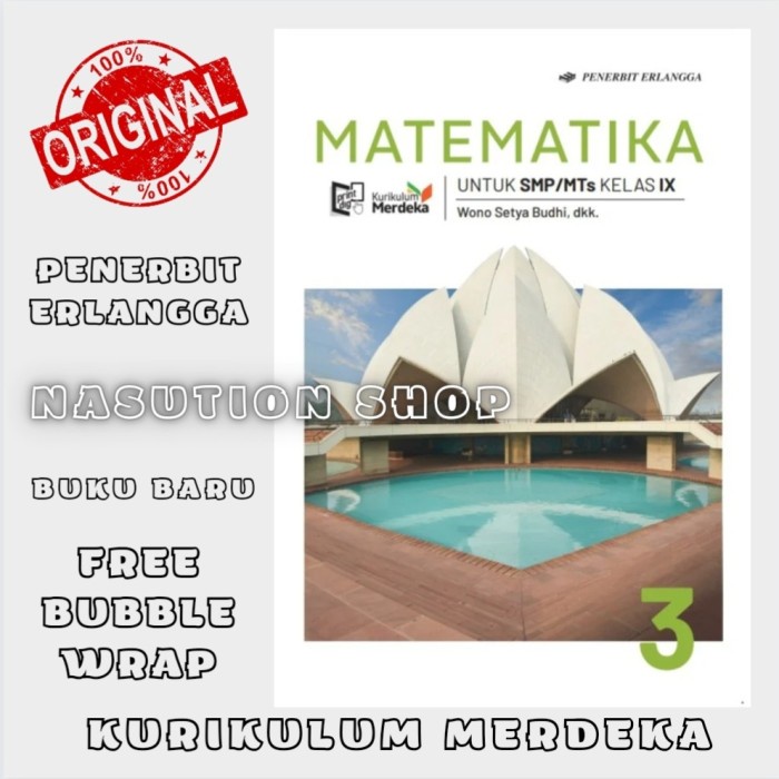 

SALE !!! BUKU MATEMATIKA KELAS 3 / 9 IX SMP/MTS ERLANGGA KURIKULUM MERDEKA ORI READYY