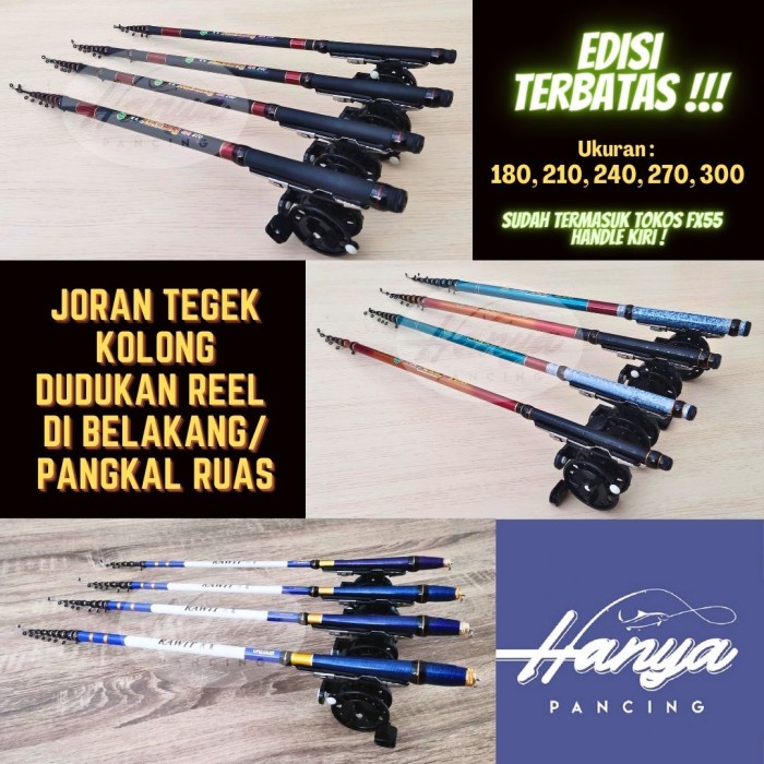 Paket Joran Tegek Kolong Ruas Pendek Dudukan Reel di Pangkal Ruas