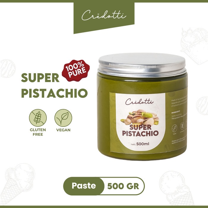 

Ready Stok" Crema - Super Pistachio Paste 500Gr Pasta Pure Tanpa Campuran
