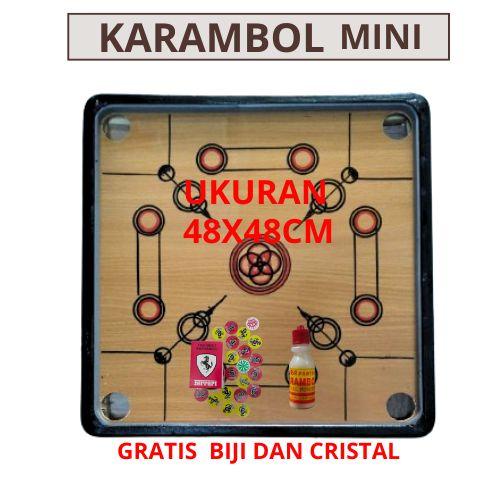 ready stok meja karambol mini dapat biji+ kristal pelicin special original