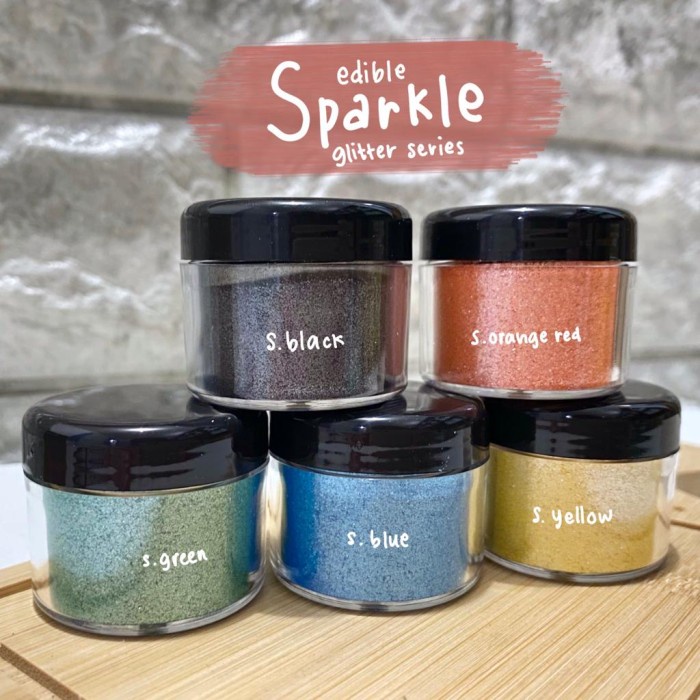 

Ready Stok" Colorful Sparkle Food Glitter 5 Gr - Edible For Food And Beverages