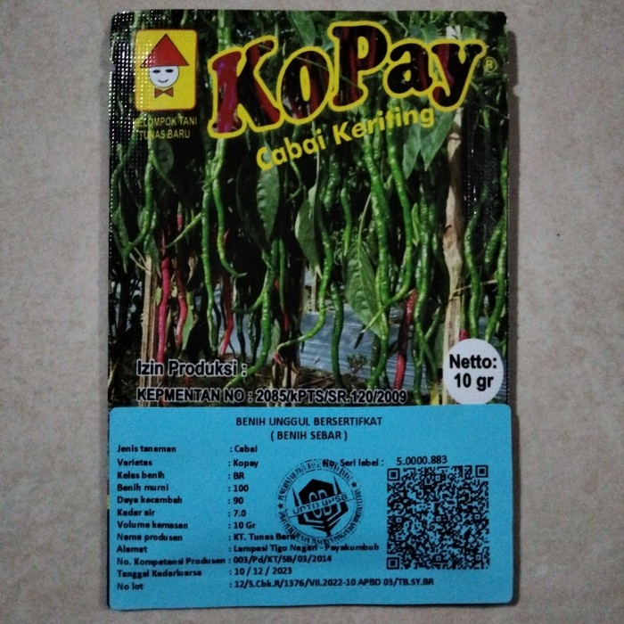 New Bibit Cabe Merah Keriting Kopay 10 Gram - Cmk Kopay - Benih Cabe Kopay Ready