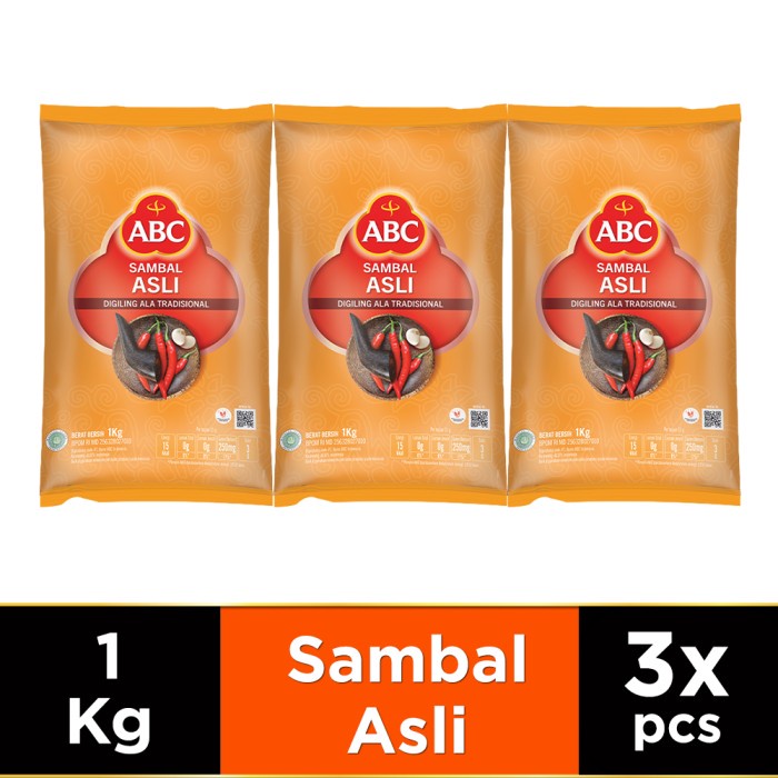 

Abc Saus Sambal Asli 1 Kg Multi Pack 3 Pcs