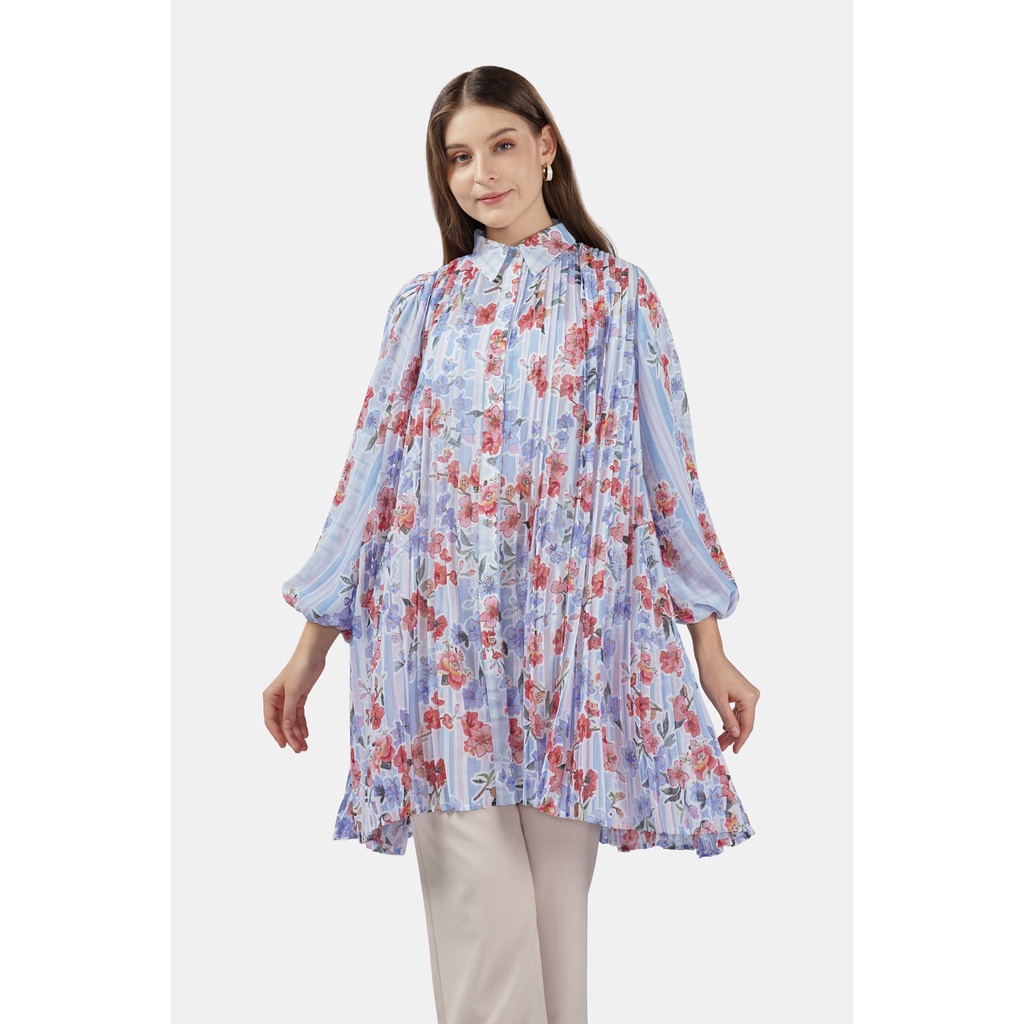 Benang Jarum - Fiori Pleated Tunic - Skyway