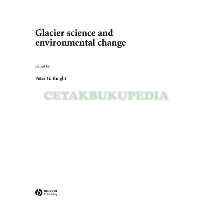 Book Glacier Science Environmental Change Softcover