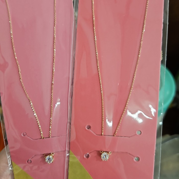 Kalung nori mata satu solitaire simpel ubs kasandra emas asli 375 muda