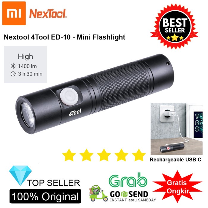 Xiaomi Senter LED Nextool ED10 1400 Lumens - For Camping Sepeda Mobil
