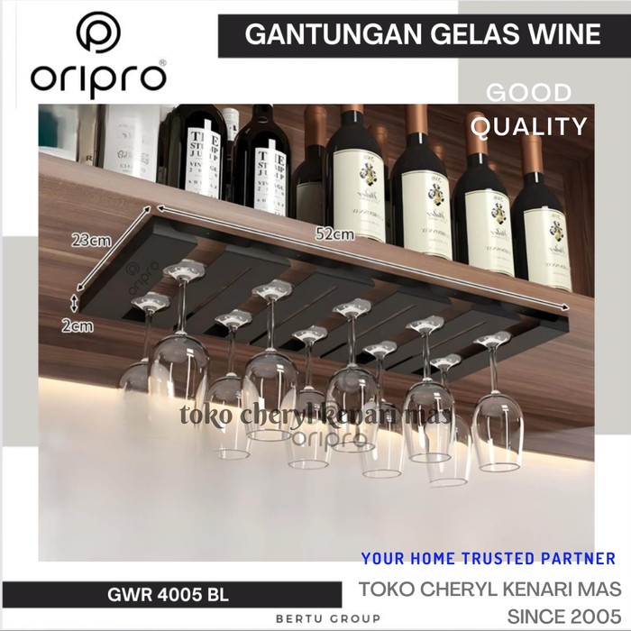 Gantungan Gelas Wine 2 Baris Rak Gelas Gantung Hitam Black 3 4 Baris