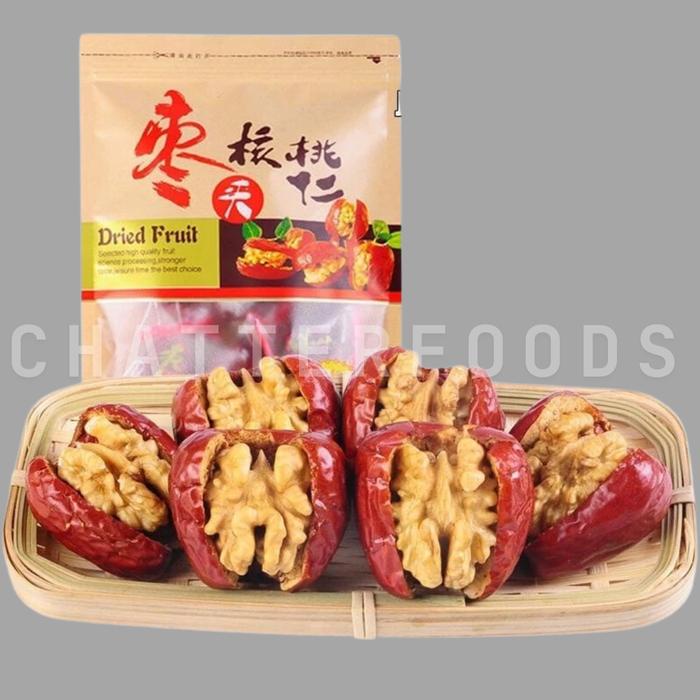 

Dried Fruit Red Dates With Walnut 300gr/ Kurma Merah Dengan Kacang Walnut