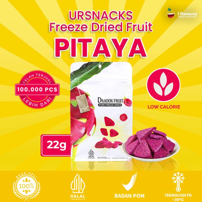

URSNACKS Freeze Dried Pure Dragon Fruit - Snack Keripik Buah Naga 22gr