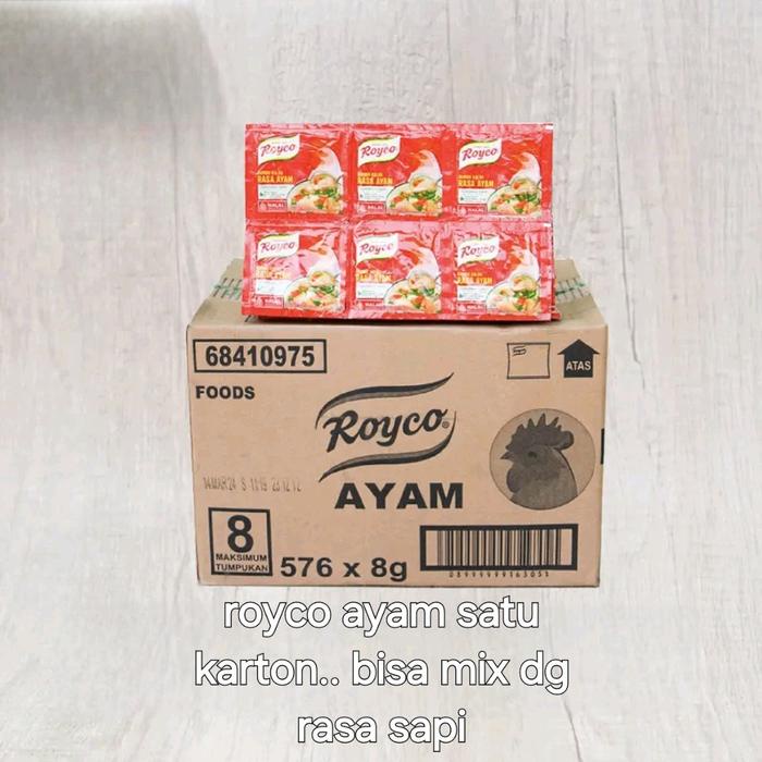 

SATU KARTON royco rasa ayam/sapi 8 gr kaldu ayam dan sapi penyedap rasa Makanan