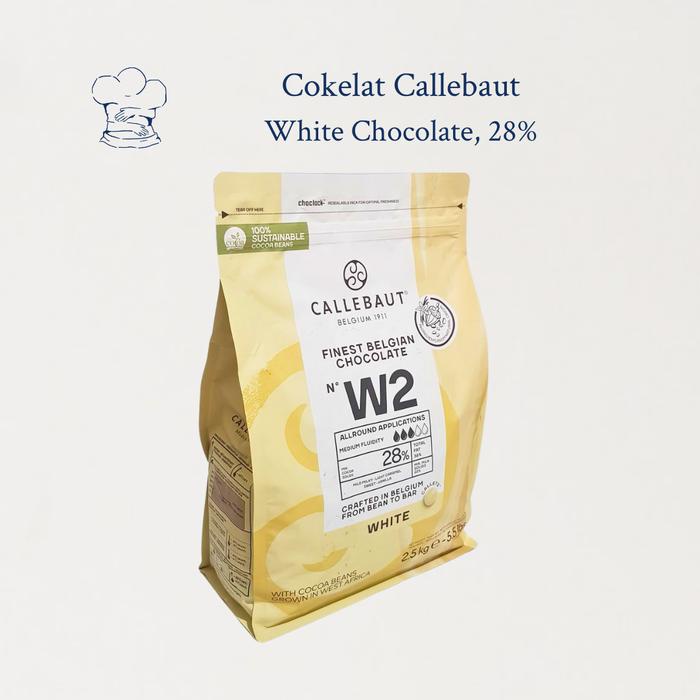 

Callebaut White Chocolate 28% - W2 (Repack), Coklat Putih Couverture Premium