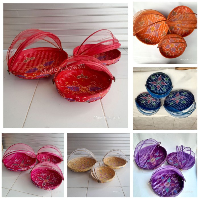 Buruan beli] Set wadah tedung saji isi 3pcs kerajinan wadah tradisional bali