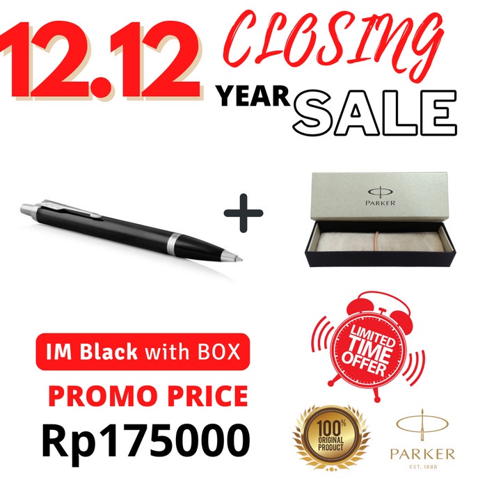 

Parker IM Black Chrome Retractable Ballpoint with Chrome Trim - "ORI" TERLARIS/TERMURAH/TERPOPULER
