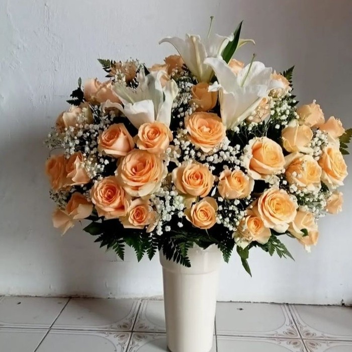 Bunga mawar vas / vas bunga hiasan meja