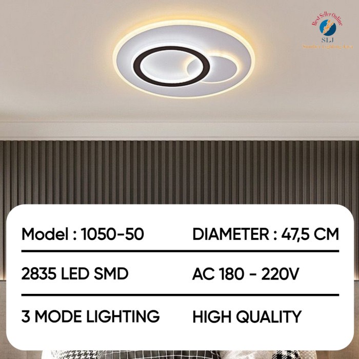 LAMPU HIAS PLAFON LED 2 LINGKARAN MEWAH ELEGAN / LAMPU HIAS DEKORASI