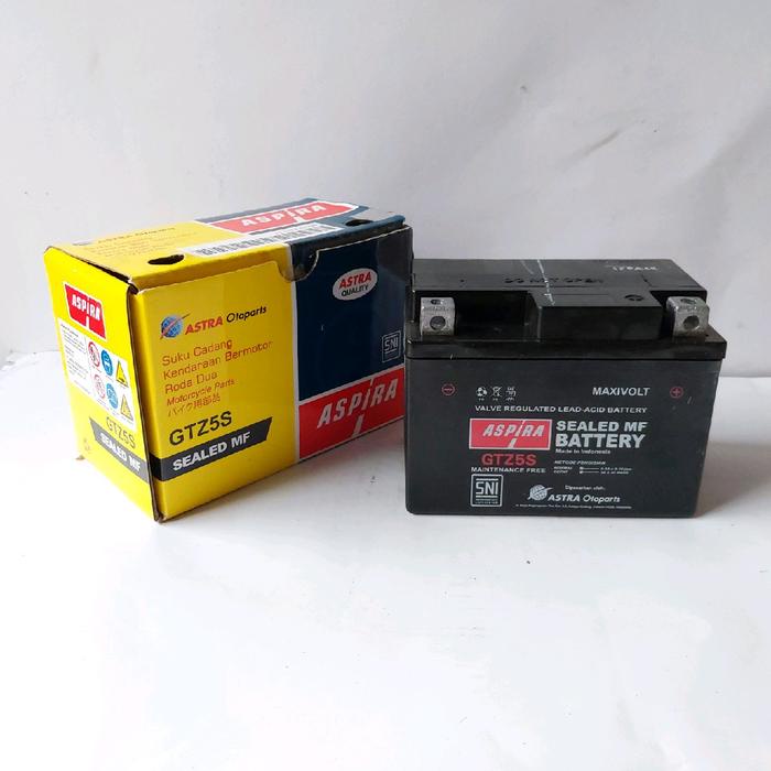 Diskon Aki Motor Honda Beat Fi, Revo, Vario 110, Blade, Aspira Gtz5S Mf Aki Kering Ready