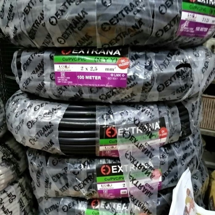 Kabel cable listrik Nyy tunggal 2 2.5 mm eterna / extrana 100 meter