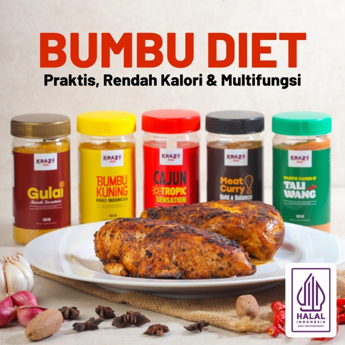 

KOMPLIT Krazy Bumbu Marinasi Dry Rub 100g Spice Masak Instan Daging Rendah Kalori Serba Guna Diet