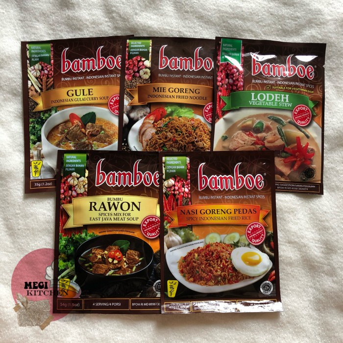 

SALE Bamboe Bumbu Instant Rawon, Lodeh, Gule, Nasi Goreng Pedas,Mie Goreng