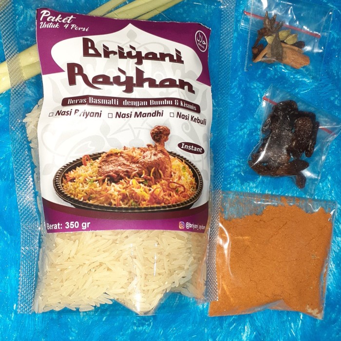 

BIG SALE paket beras briyani+bumbu +kismis untuk 4 porsi