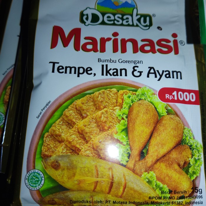 

KOMPLIT desaku marinasi bumbu ikan tempe goreng per renteng