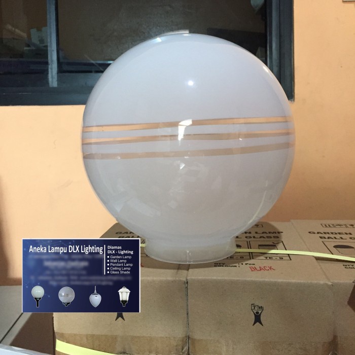 Hanya kaca bulat 30 cm garis 3 dlx lighting lampu taman minimais