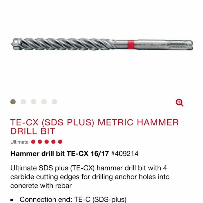 Termurah Mata Bor Beton Hilti M16X100