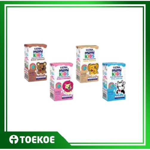 

terbaru !!! toekoe susu ultra mimi kids uht anak cokelat full cream strawberry vanila125 ml 1 karton