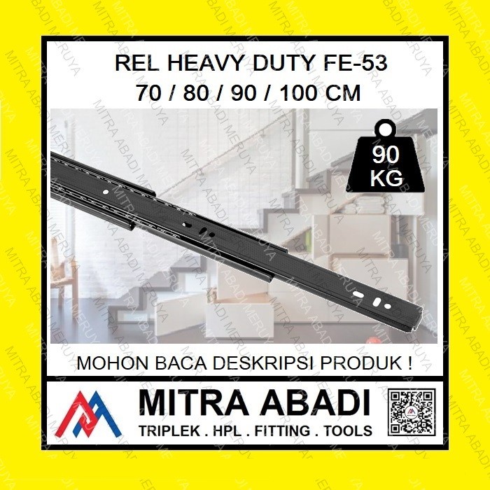 SALE REL LACI HEAVY DUTY FE53 70 80 90 100 CM BAWAH TANGGA RANJANG TATAMI BEBAN BERAT DOUBLE TRACK
